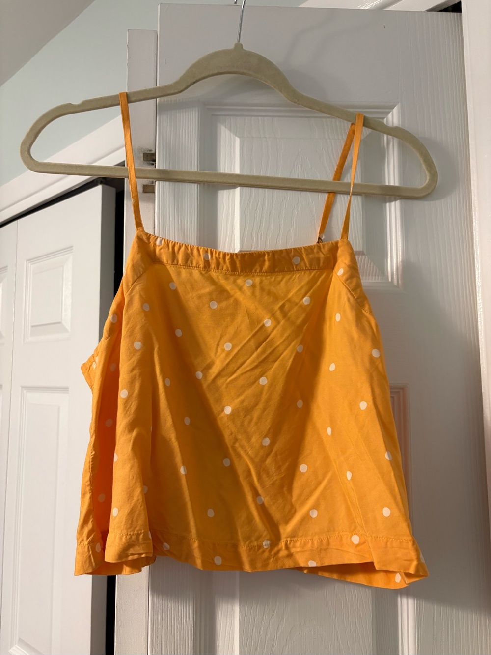 RVCA Yellow Polka Dot Spaghetti Strap Camisole